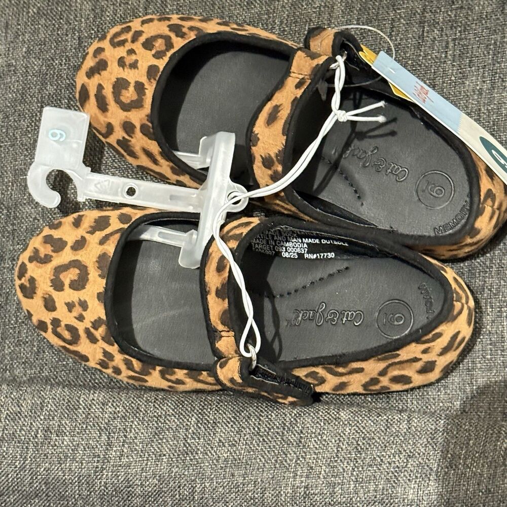 Cat & Jack Toddler Girl's Addy Leopard Print Ballet Flats Size 8 New - Picture 5 of 6